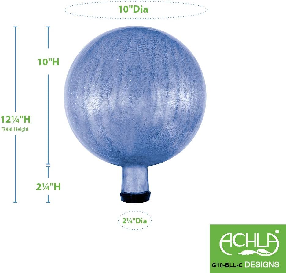 Achla Designs G10-FG-C Gazing, Fern Green 10 inch Glass Garden Globe Ball Sphere, 10