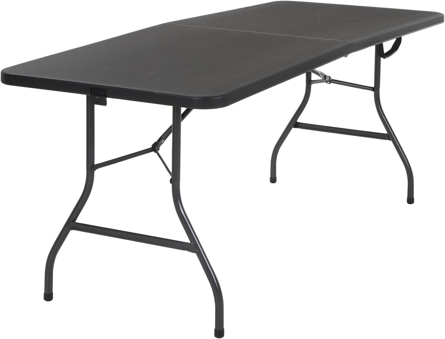 Cosco 6ft Fold-in-Half Blow Molded Folding Table, Indoor/Outdoor, Comfort Handle, Lightweight Plastic Construction - White