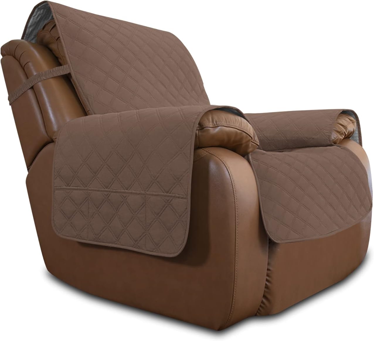 Easy-Going Waterproof Non-Slip Couch Cover, Small Recliner, Chocolate