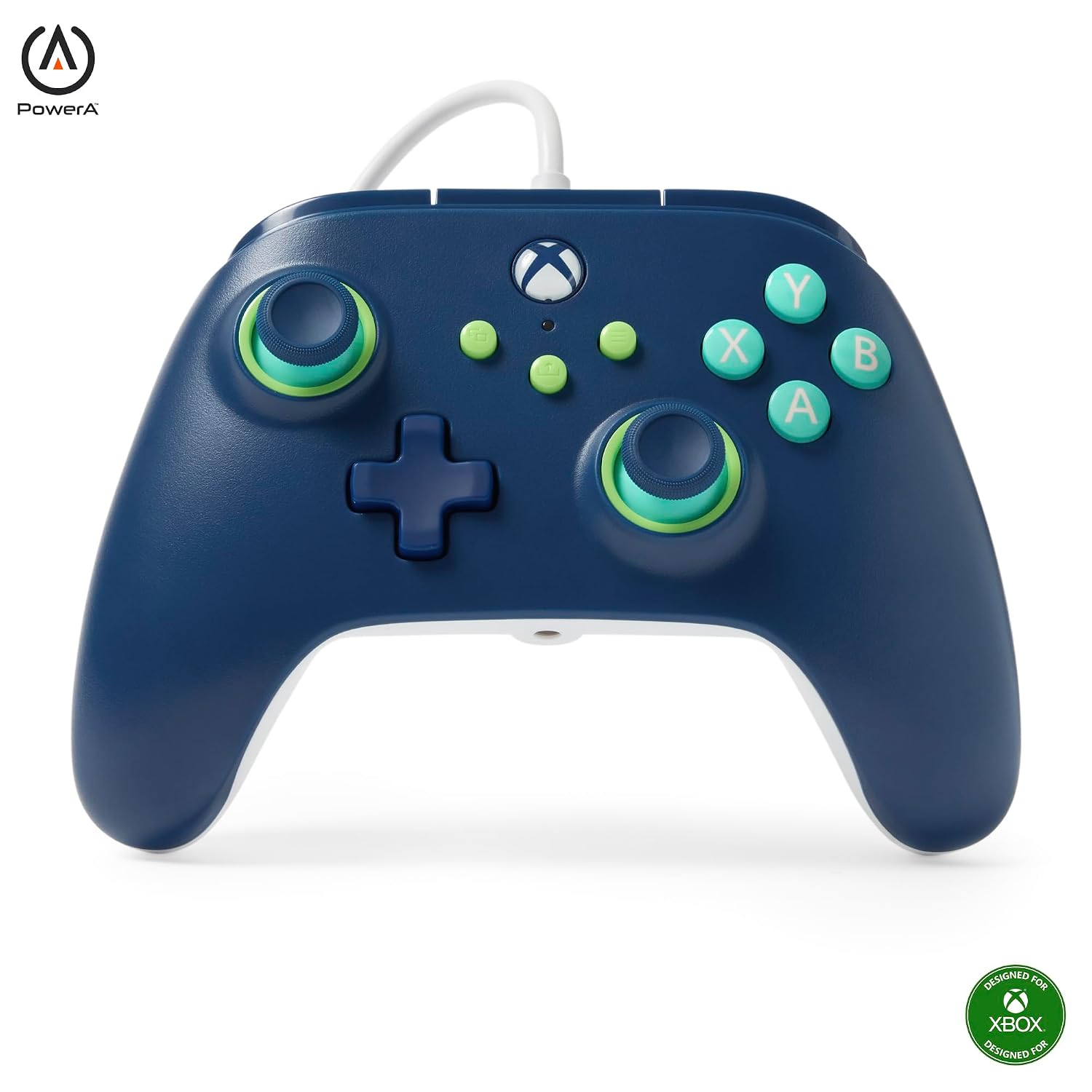 PowerA Wired Controller for Xbox Series X|S - blue, gamepad, video game/gaming controller, works with Xbox One, Officially Licensed