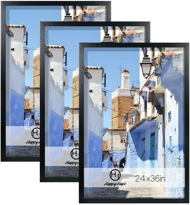 HappyHapi 8x10 Picture Frame Set of 6, Wall or Tabletop Display, White