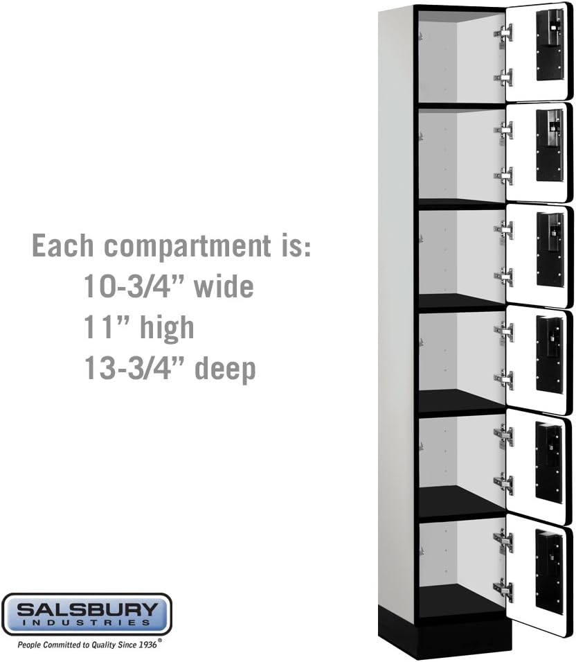 Salsbury Industries 36365MAH Six Tier Box Style Designer Wood Locker, 6' 3" x 15", Mahogany