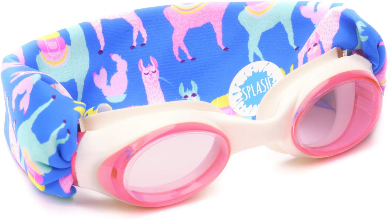 Splash Place SWIM GOGGLES with Fabric Strap - Adult & Kids Swim Goggles - PINKS & PURPLES