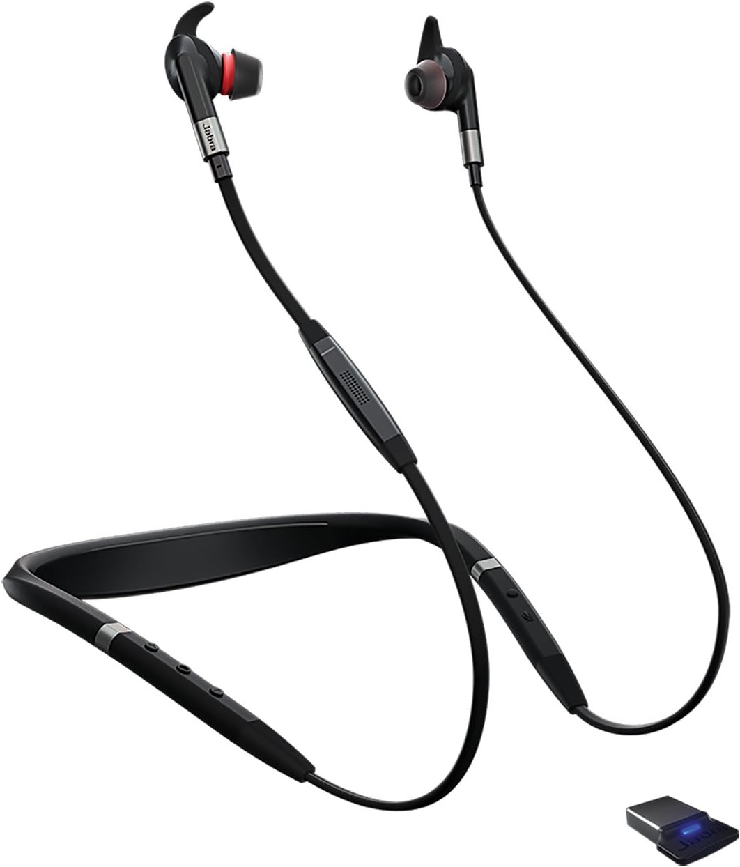 Jabra Evolve 75e MS Optimized Wireless Bluetooth Earbuds in Ear Noise Cancelling with Professional Sound (Renewed)