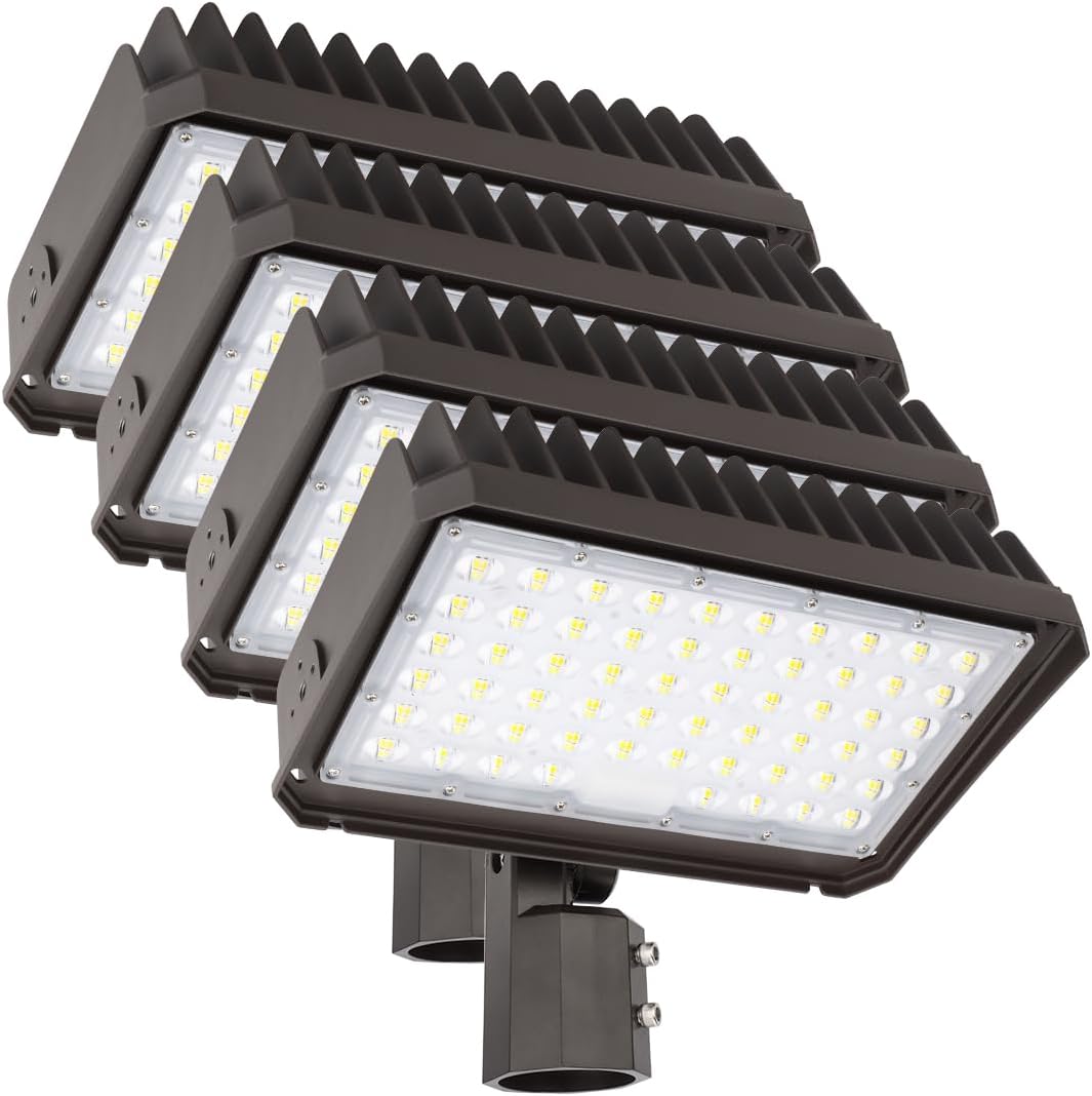 kadision 150W LED Flood Light, Dusk-to-Dawn Photocell, Slip Fitter Mount
