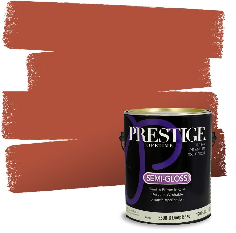 PRESTIGE Paints Exterior Paint and Primer In One, 1-Gallon, Semi-Gloss, Comparable Match of Sherwin Williams* Captivating Cream*