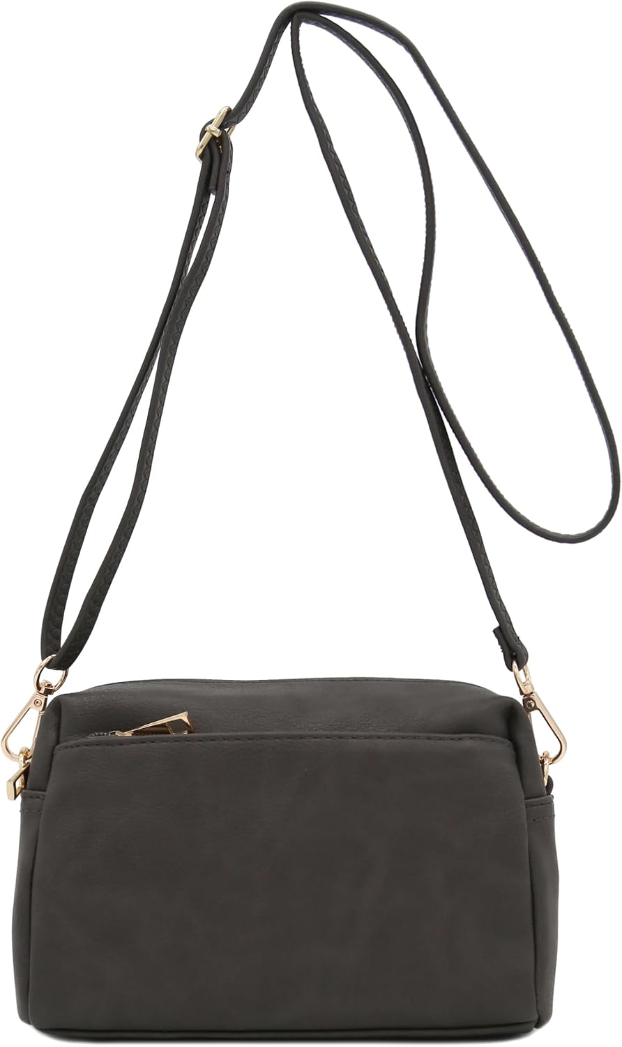 Triple Zip Small Crossbody Bag