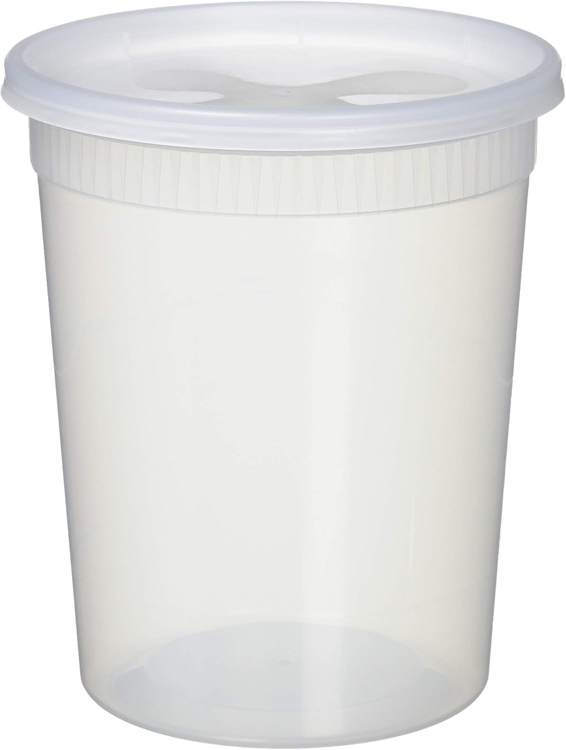 YW Plastic Soup Food Container with Lids (12), 32 oz, 12 Pack, Clear