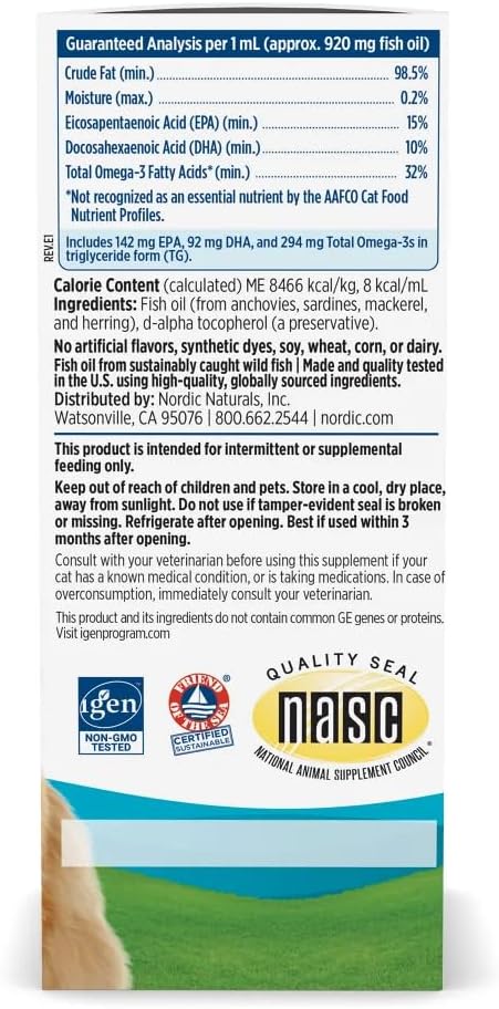 Nordic Naturals Omega-3 Fish Oil for Cats, w/EPA & DHA, Liquid - 2oz