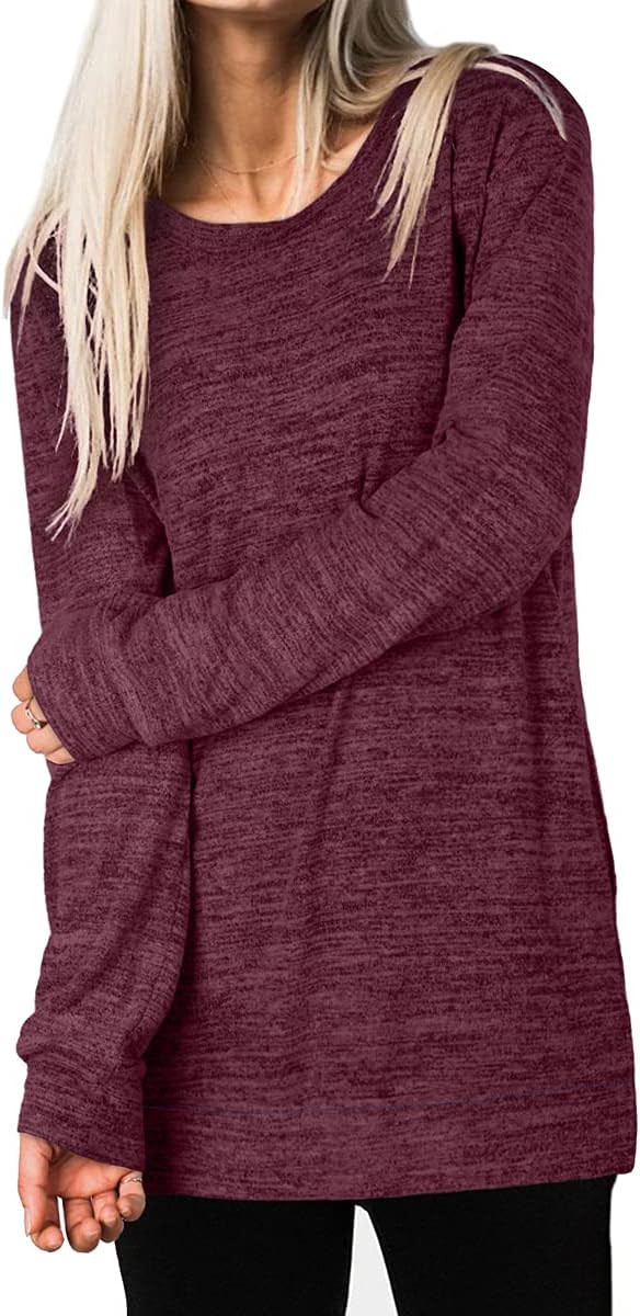 XIEERDUO Womens Casual Sweatshirts Long Sleeve Shirts Oversized With Pocket Tunic Tops S-3XL