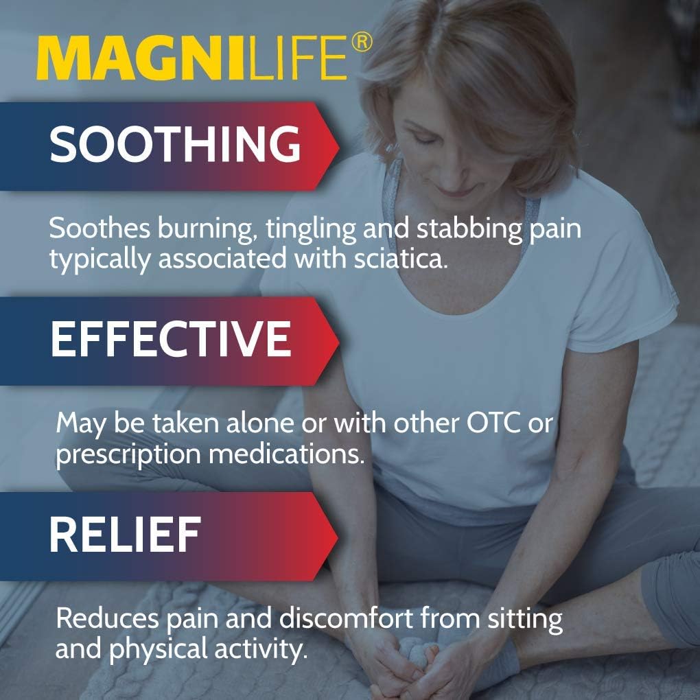MagniLife Leg & Back Pain Relief Tablets, 125 Ct, Fast-Acting Pain Relief Naturally Soothes Burning, Tingling & Stabbing Aches