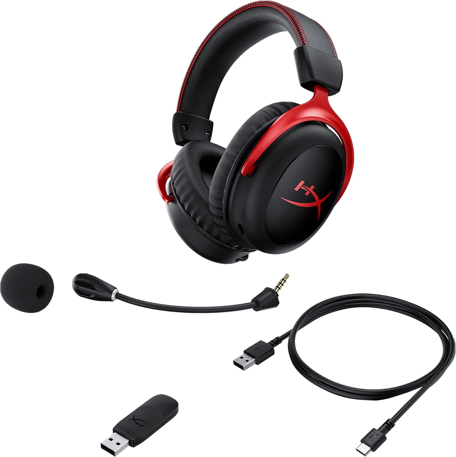 HyperX Cloud II Gaming Headset - 7.1 Surround Sound - Memory Foam Ear Pads - Durable Aluminum Frame - Multi Platform Headset - Works with PC, PS4, PS4 PRO, Xbox One, Xbox One S - Red (KHX-HSCP-RD) | 7.1 Surround Sound, Memory Foam Ear Pads, Durable Alumi…