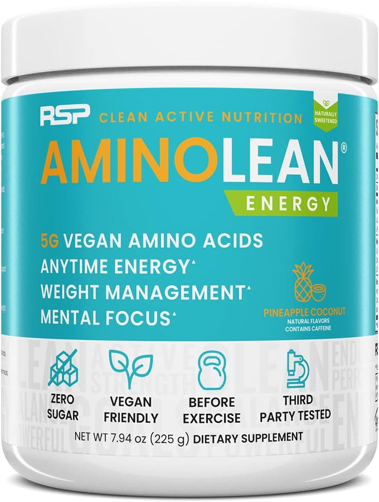 AminoLean Natural Pre Workout Powder - Amino Energy with Vegan Amino Acids