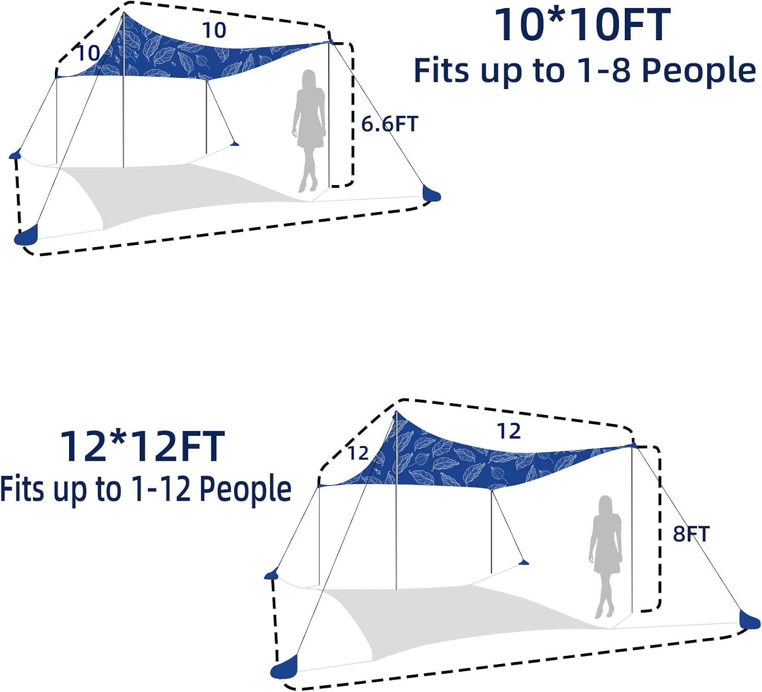 UMARDOO Family Beach Tent Canopy Sun Shade Portable 10×10FT