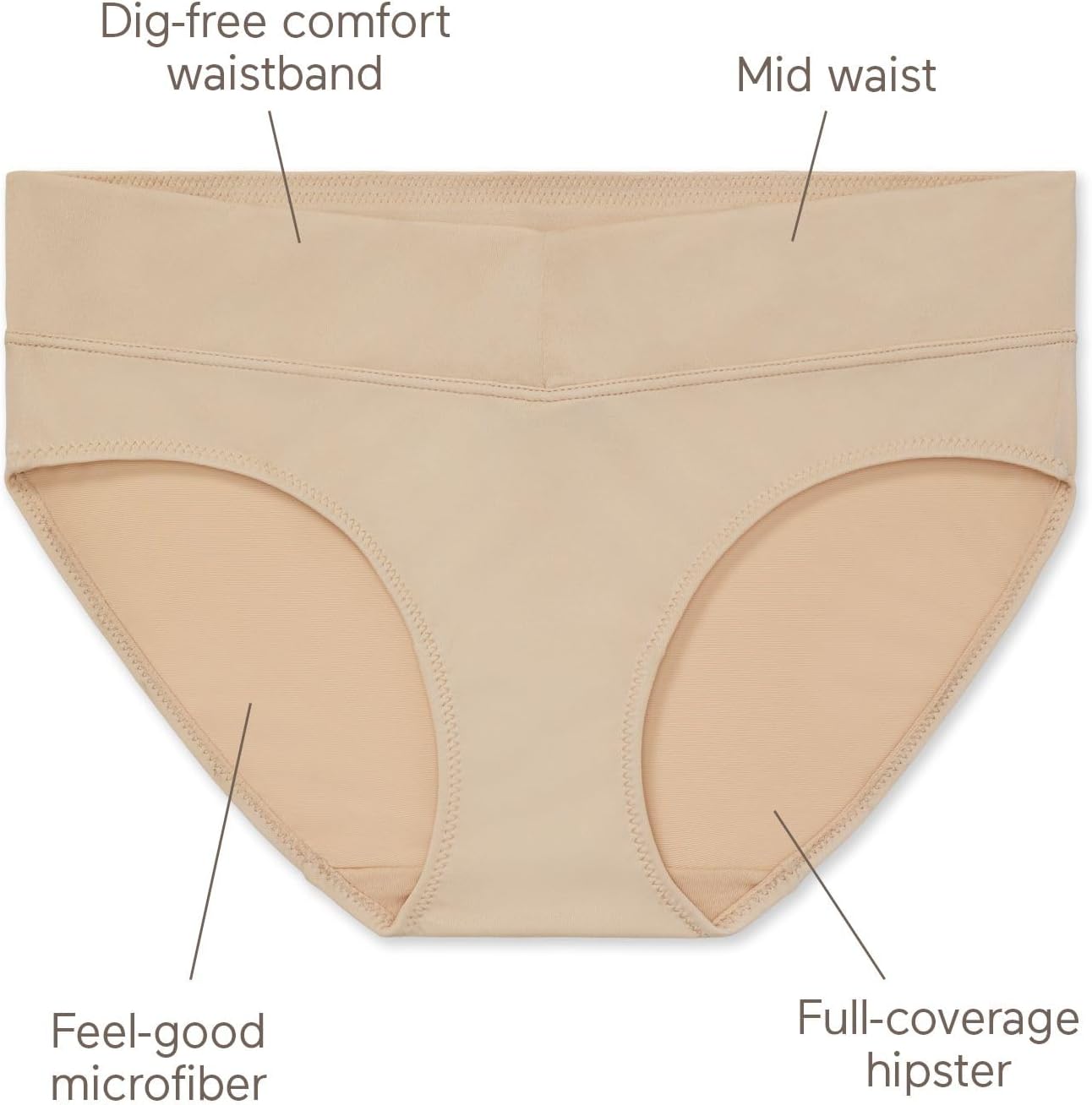 Warner's womens Blissful Benefits No Muffin Top 3 Pack Hipster Panties