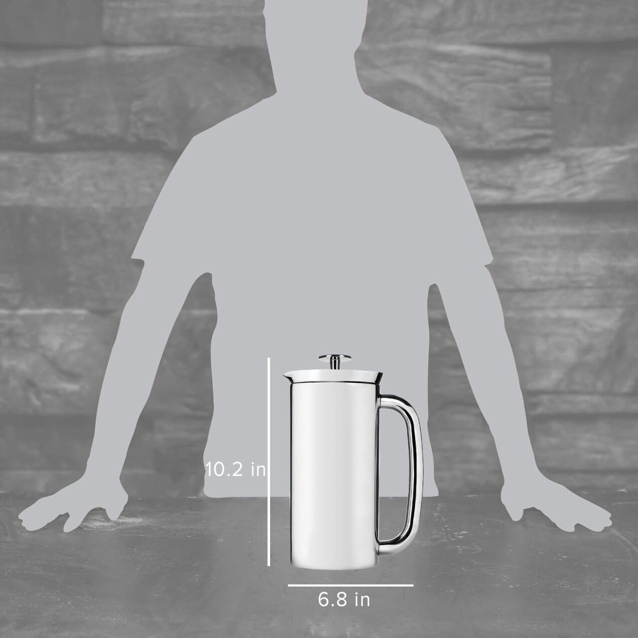 ESPRO P7 French Press, 18oz, Brushed, Stainless Steel Coffee Maker | Double Filter Coffee Press, Grit-Free Coffee, Heat Resistant Insulated tea Press, Easy Hot and Cold Coffee Brewer, Tea Brewer