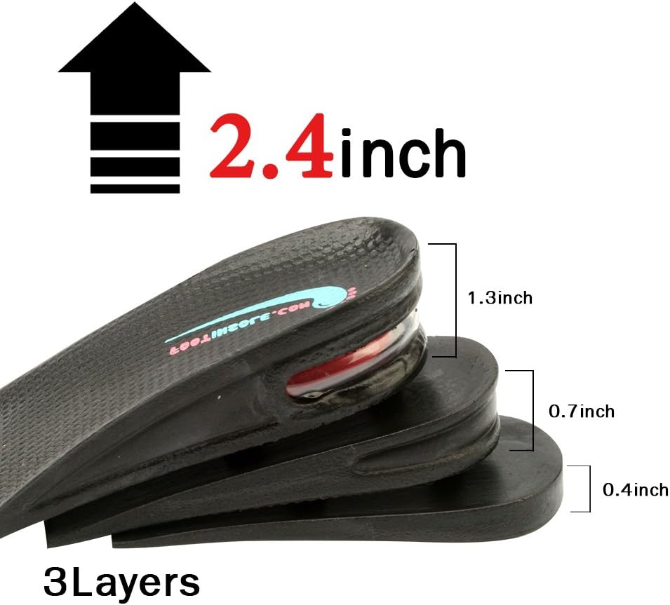 Air up Height Increase Shoe Heel Lift Inserts for Men and Women (3 Layers, 2.5" UP)