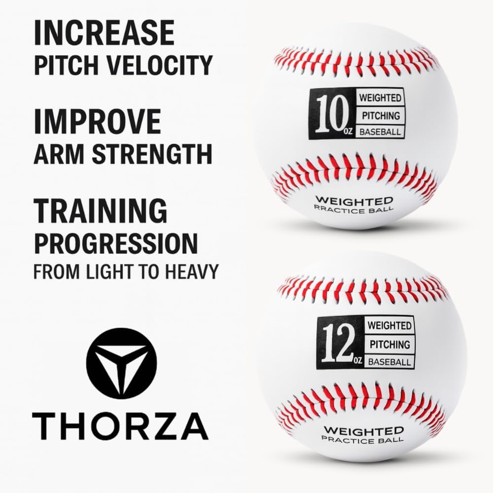 Thorza Weighted Baseballs for Pitching & Throwing Training - Velocity Building Balls for Hitting Practice & Strength Development - Youth to Pro