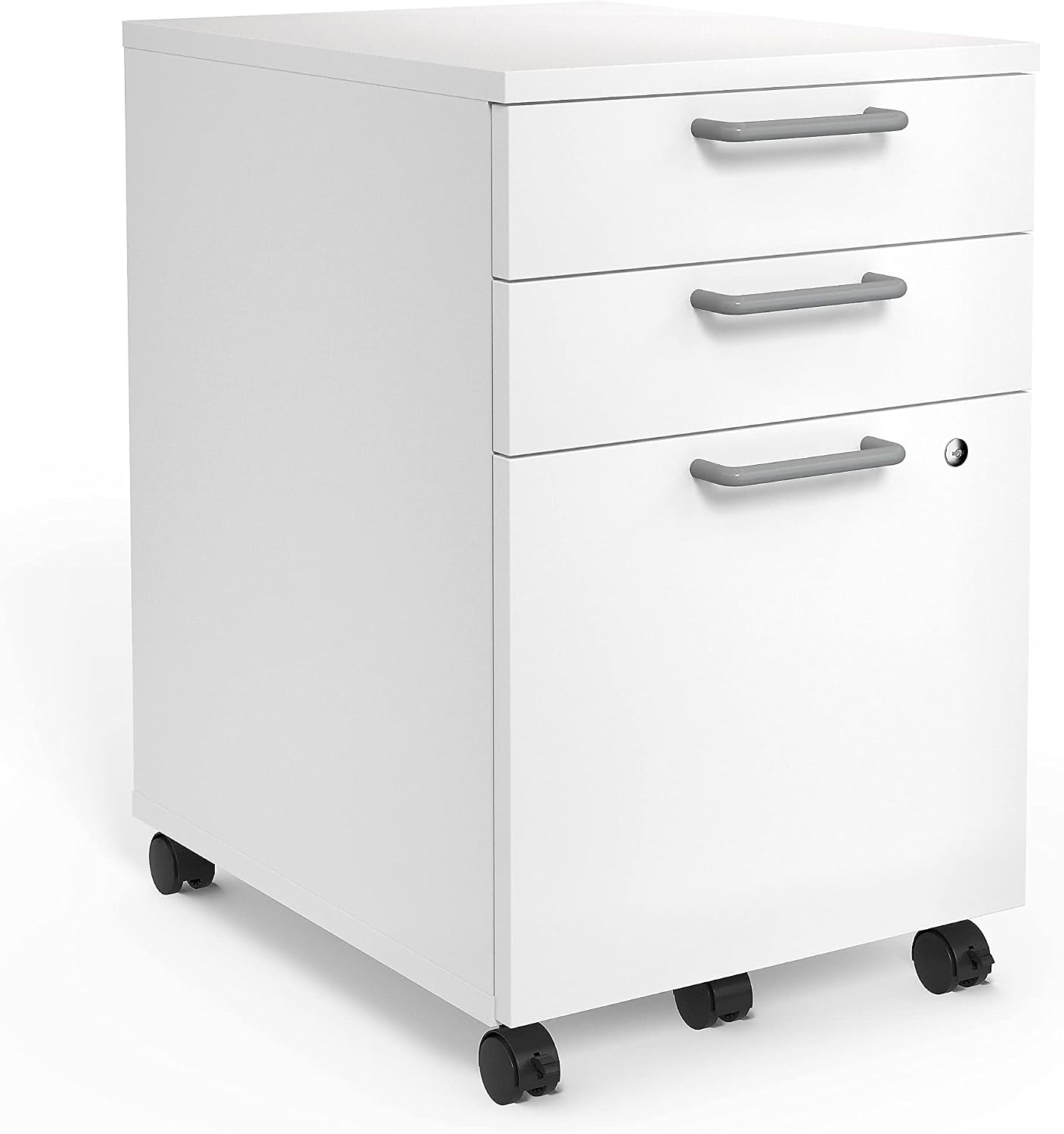 Union & Scale Staples Essentials 3-Drawer Vertical File Cabinet, Letter & Legal Size Documents, Lockable & Mobile, 21.3" D x 15.6" W x 24.3" H, Natural