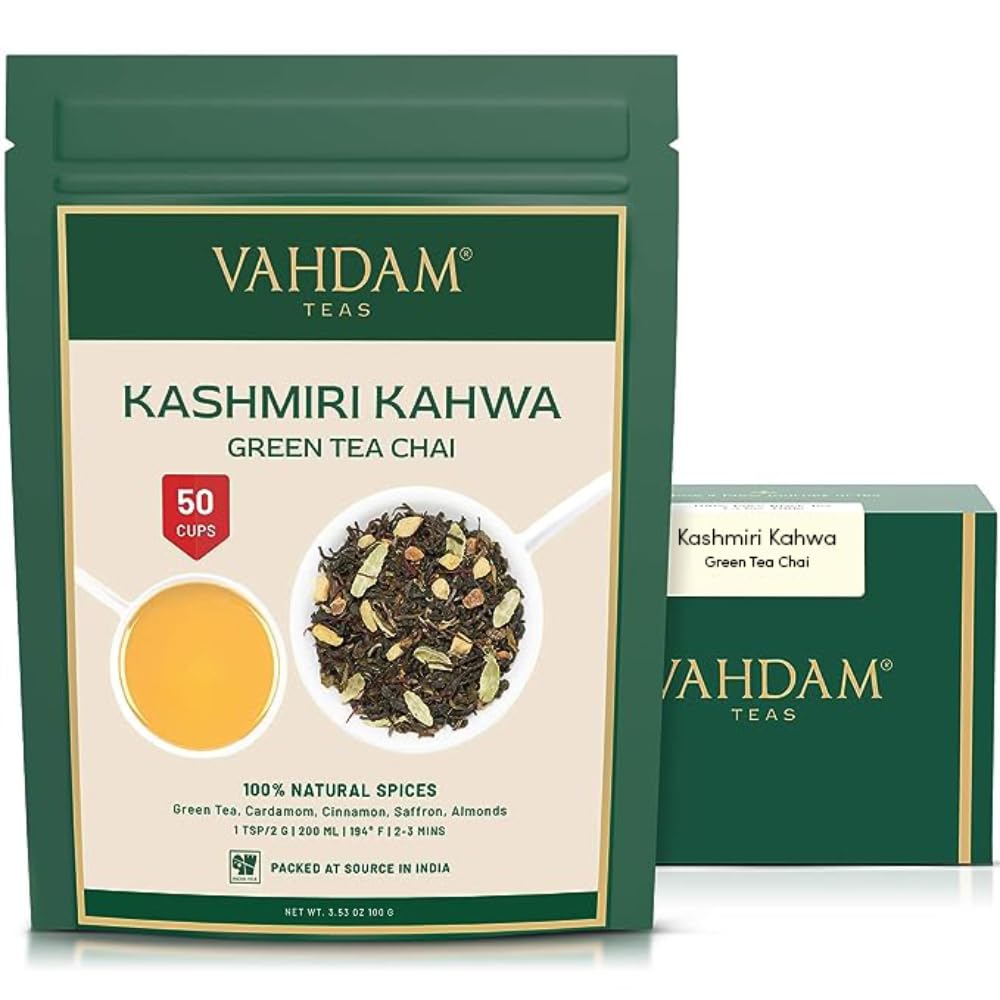 VAHDAM, Green Tea Leaves From Himalayas 170+ Cups (12oz) High Elevation Grown Green Tea Leaves From Himalayas | Pure Unblended Single Origin Green Loose Leaf Tea | Vacuum Sealed