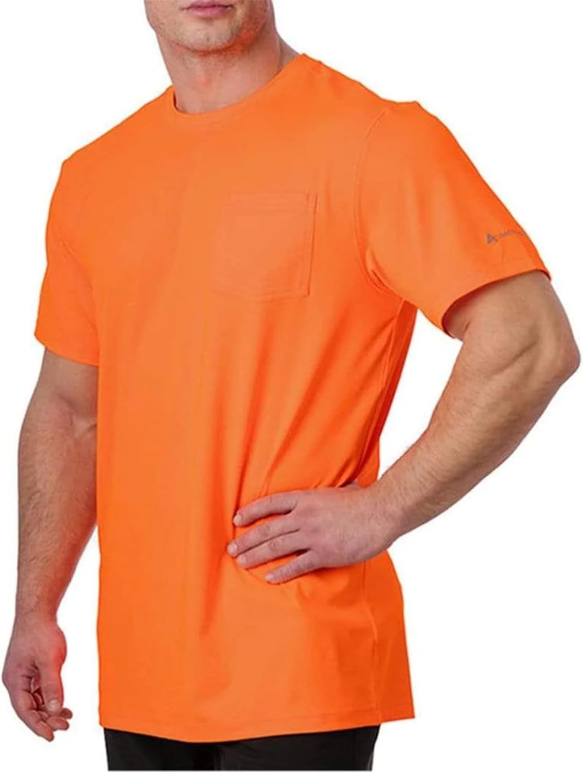 Arctic Cool Men’s Crew Neck Instant Cooling Pocket Workwear Moisture Wicking Performance UPF 50+ Short Sleeve Shirt