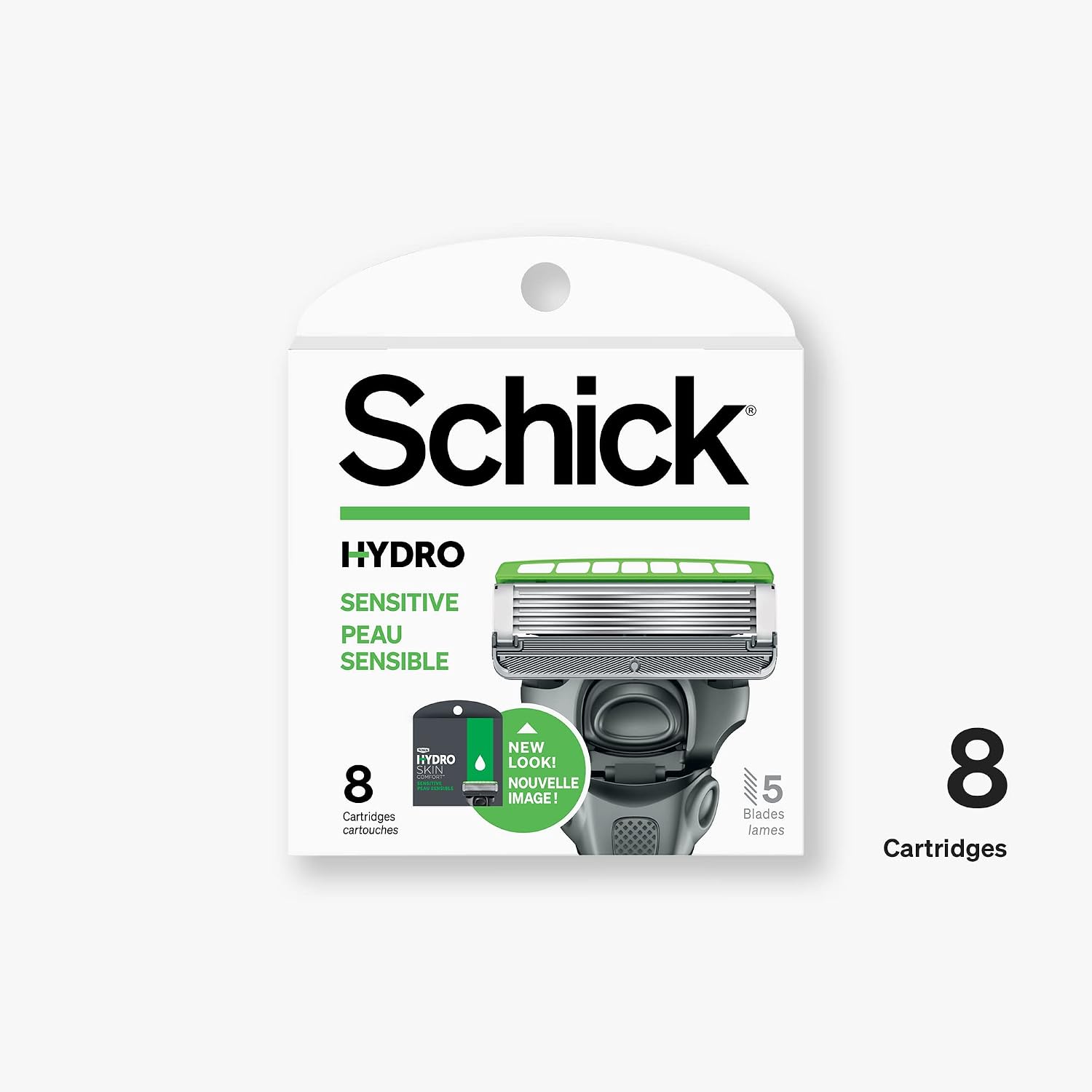 Schick Hydro 5 Sense Sensitive Skin Razor Refills for Men, 8 Count (Pack of 1)