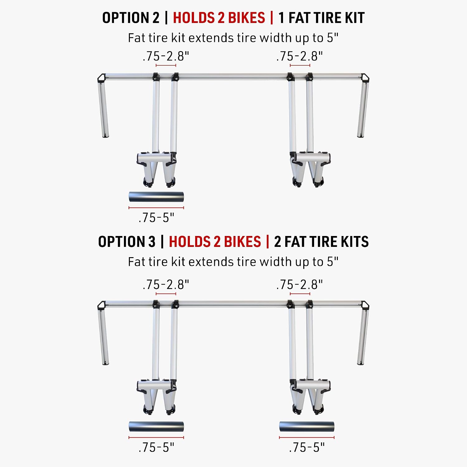 2 Bike Rack for Truck Bed - Ideal Fit for Sub-Compact Truck Models - 2 Standard Tire Bike Rack - Effortless Wheel Mount, Skip Front Tire Removal