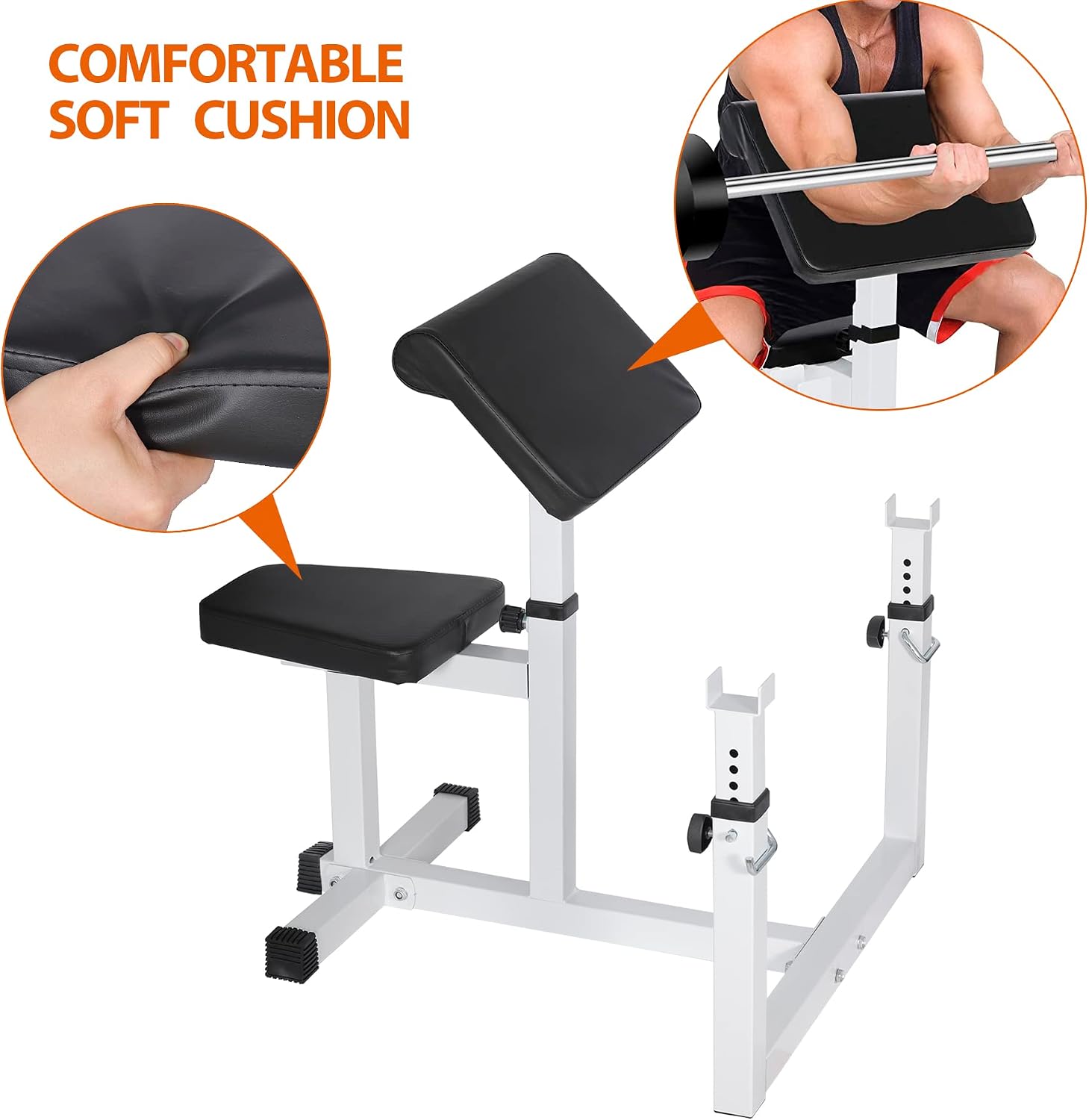 ANT MARCH Preacher Curl Weight Bench, Strength Training Max load 450LBS