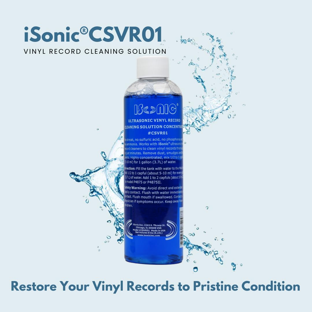 iSonic Vinyl Record Cleaning Solution Concentrate, CSVR01x2 (2-Pack)