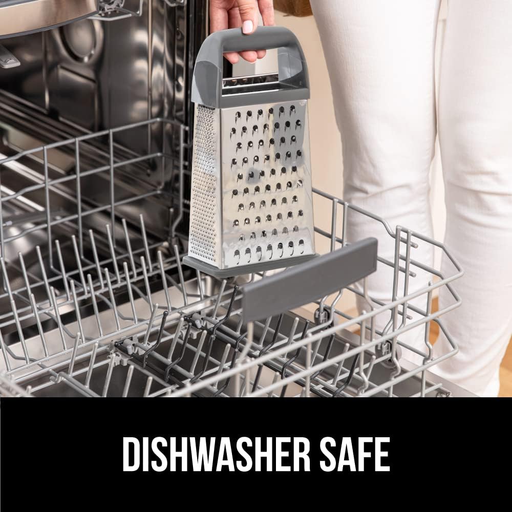 GORILLA GRIP® XL 4-Sided Stainless Steel BPA-Free Cheese Grater, Black