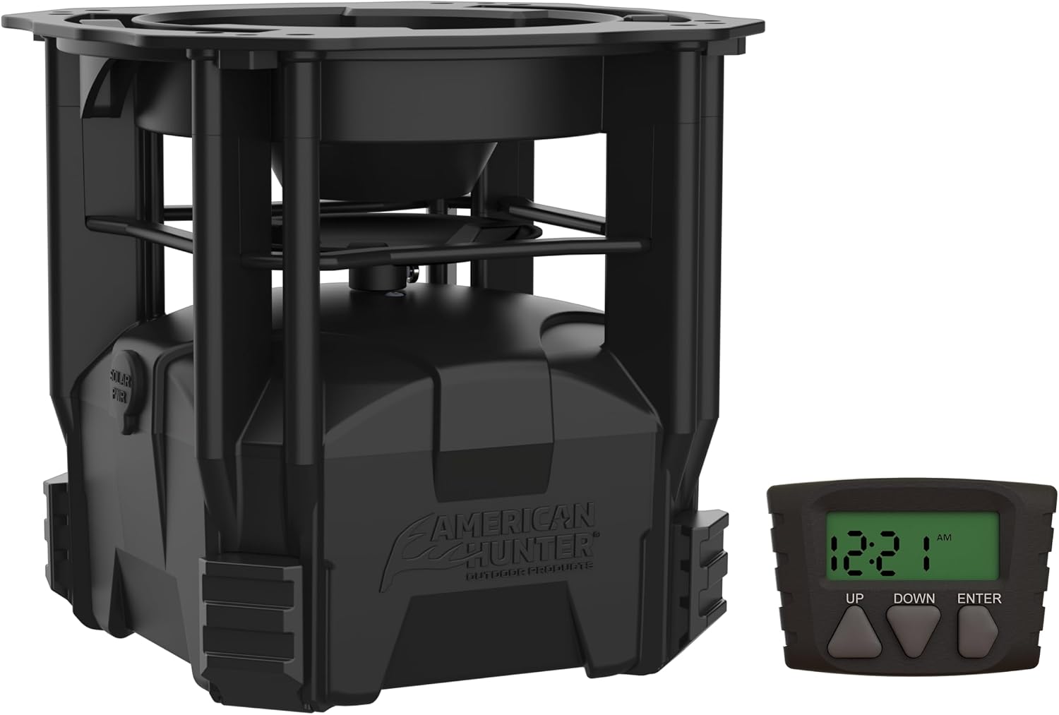 American Hunter ECON Feeder Kit – Digital Deer Feeder Kit with Metal Spin Plate & Built-in Varmint Guard