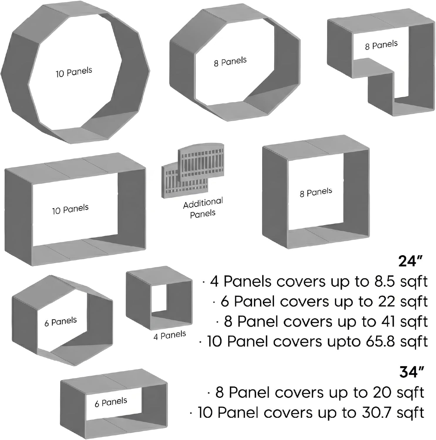 IRIS USA 4-Panel Dog Playpen, Pet Enclosure, Black | Pet Containment, Configurable Layout, Multi-Shape Setup, Custom Pen Configuration, Stable Non-Tip Base, Tool-Free Assembly