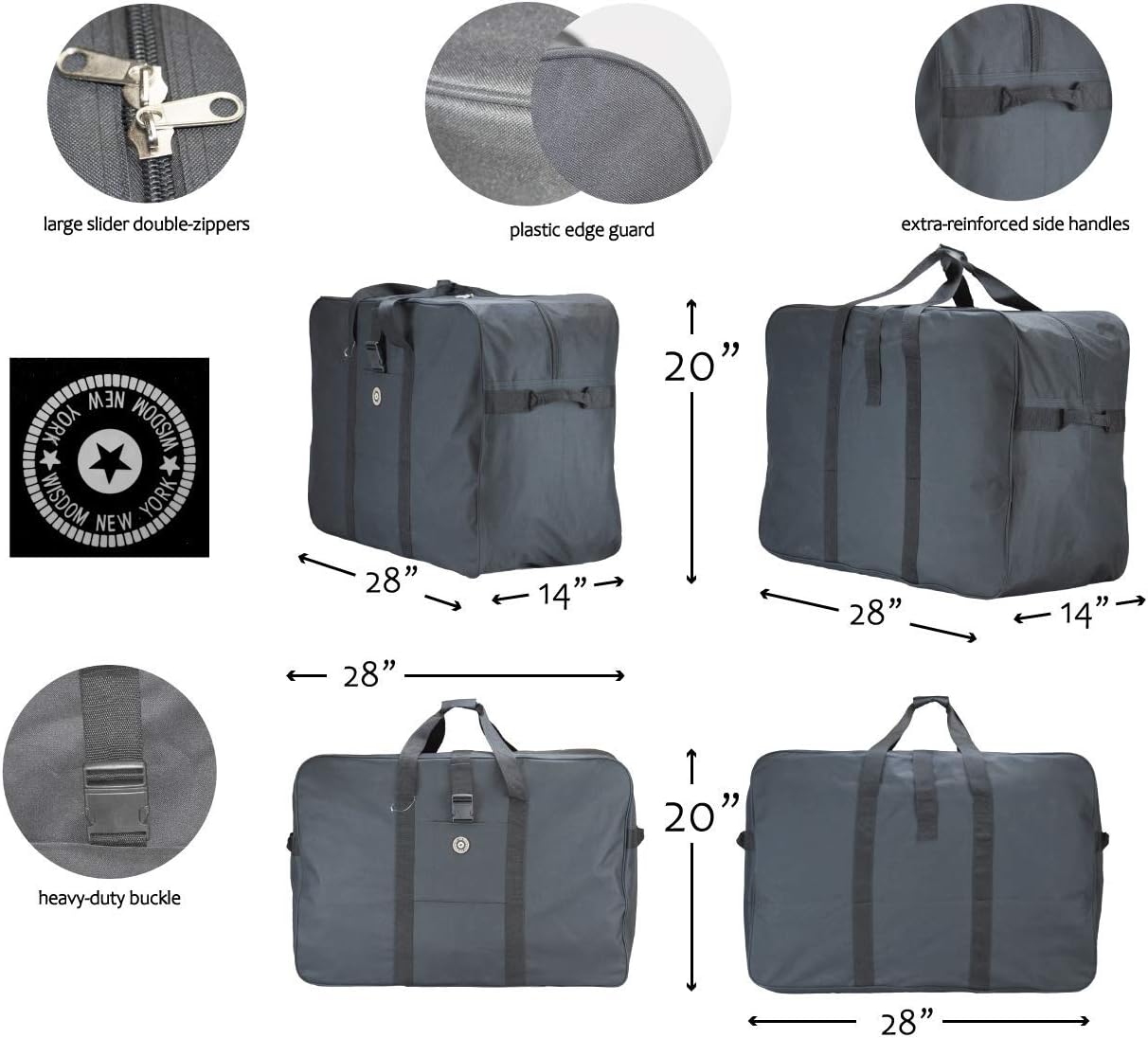 Large Cargo Duffle Bag w/Zippers and Handles