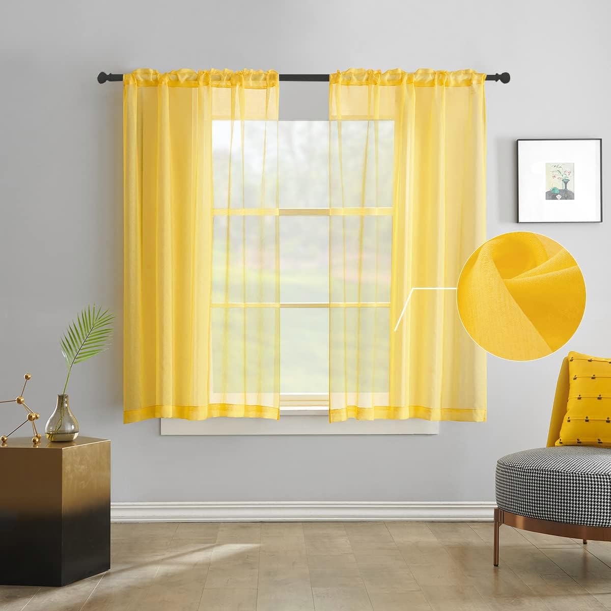 Off White Semi Sheer Curtains 72 Inches Long Faux Linen Off White Sheers Curtain for Bedroom Living Room Girls Kids Room 2 Panels 52x72 Inch Length