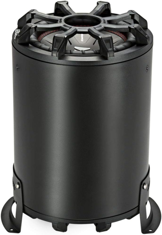 KICKER 46CWTB84 TB8 8-inch Loaded Weather-Proof Subwoofer Enclosure w/Passive Radiator - 4-Ohm, 300 Watt | Weatherproof loaded 8 inch powersports bass