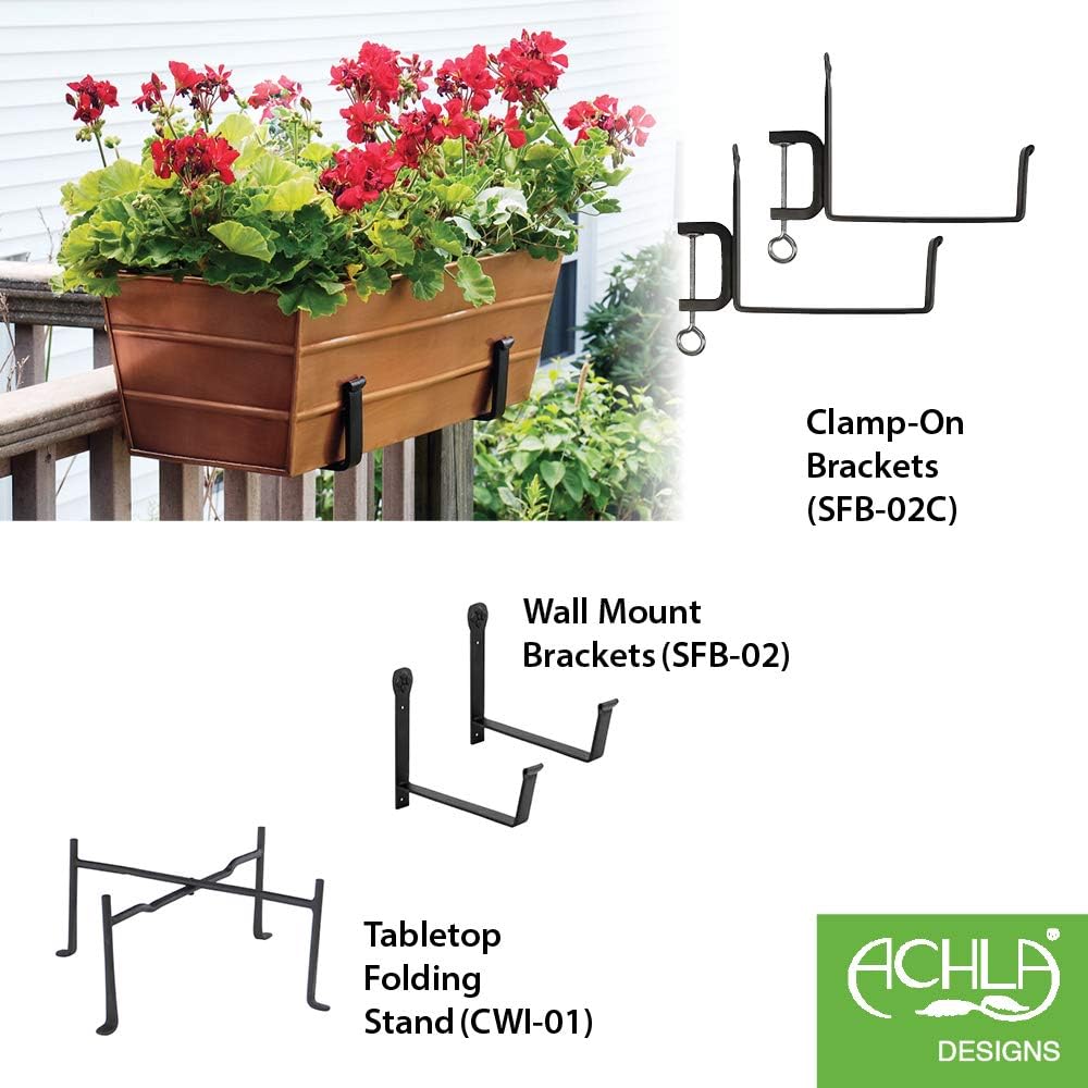 Achla Designs Galvanized Window Flower Box Planter-Green-Medium (24" L x 9.5" W x 7.5" H)