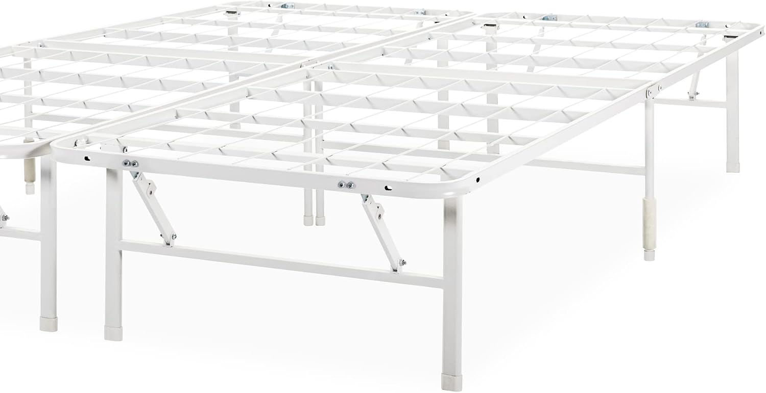 Zinus SmartBase Tool-Free Assembly Mattress Foundation, 14 Inch Metal Platform Bed Frame, No Box Spring Needed, Sturdy Steel Frame, Underbed Storage, Black, Queen