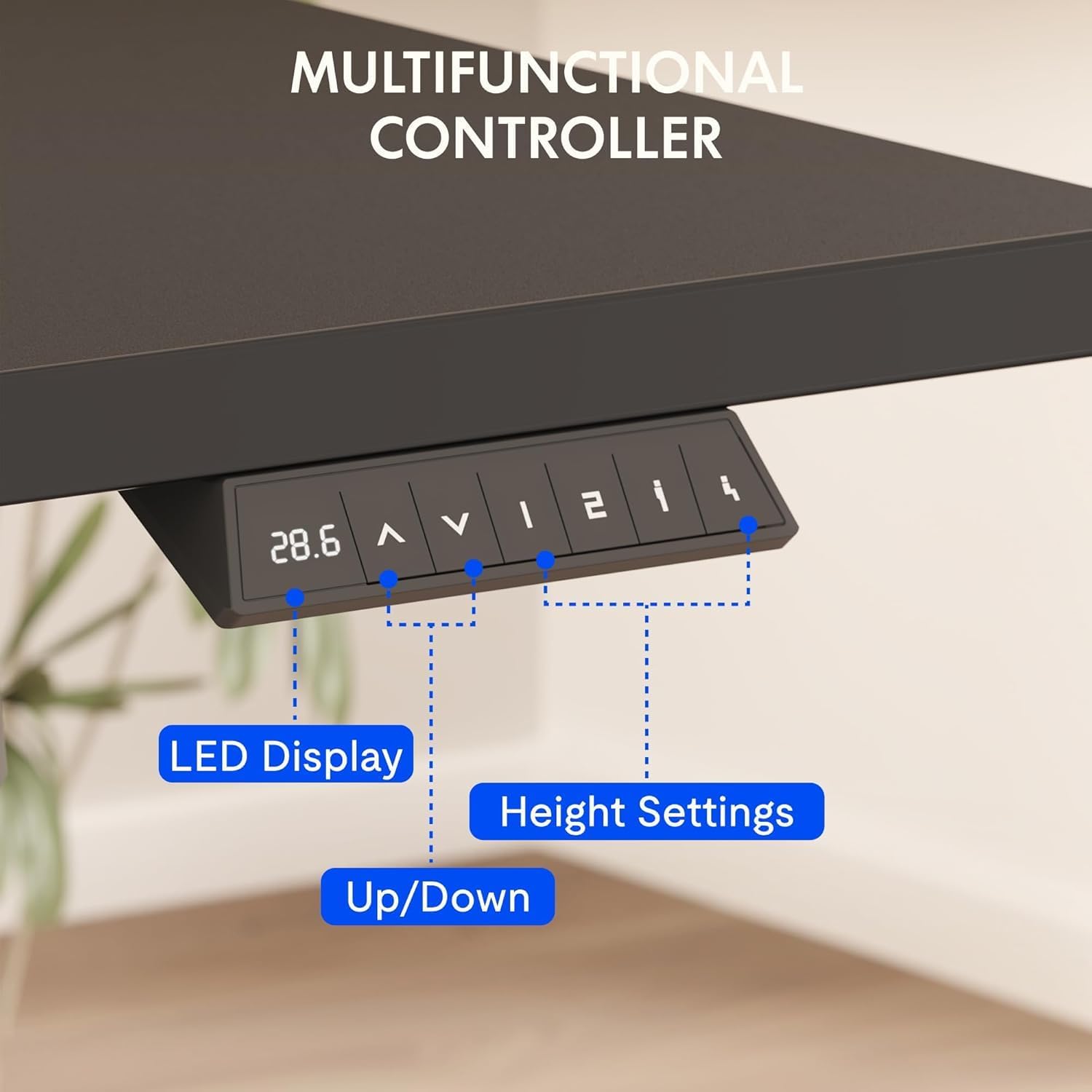FLEXISPOT EN2 48"x24" Standing Desk with Power Strip Bundle, Black