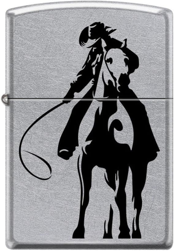 Zippo Lighter-Personalized Custom Message Engraved on Backside Cowboy Hat and Rope Westerns Windproof Lighter Resting Cowboy 24879