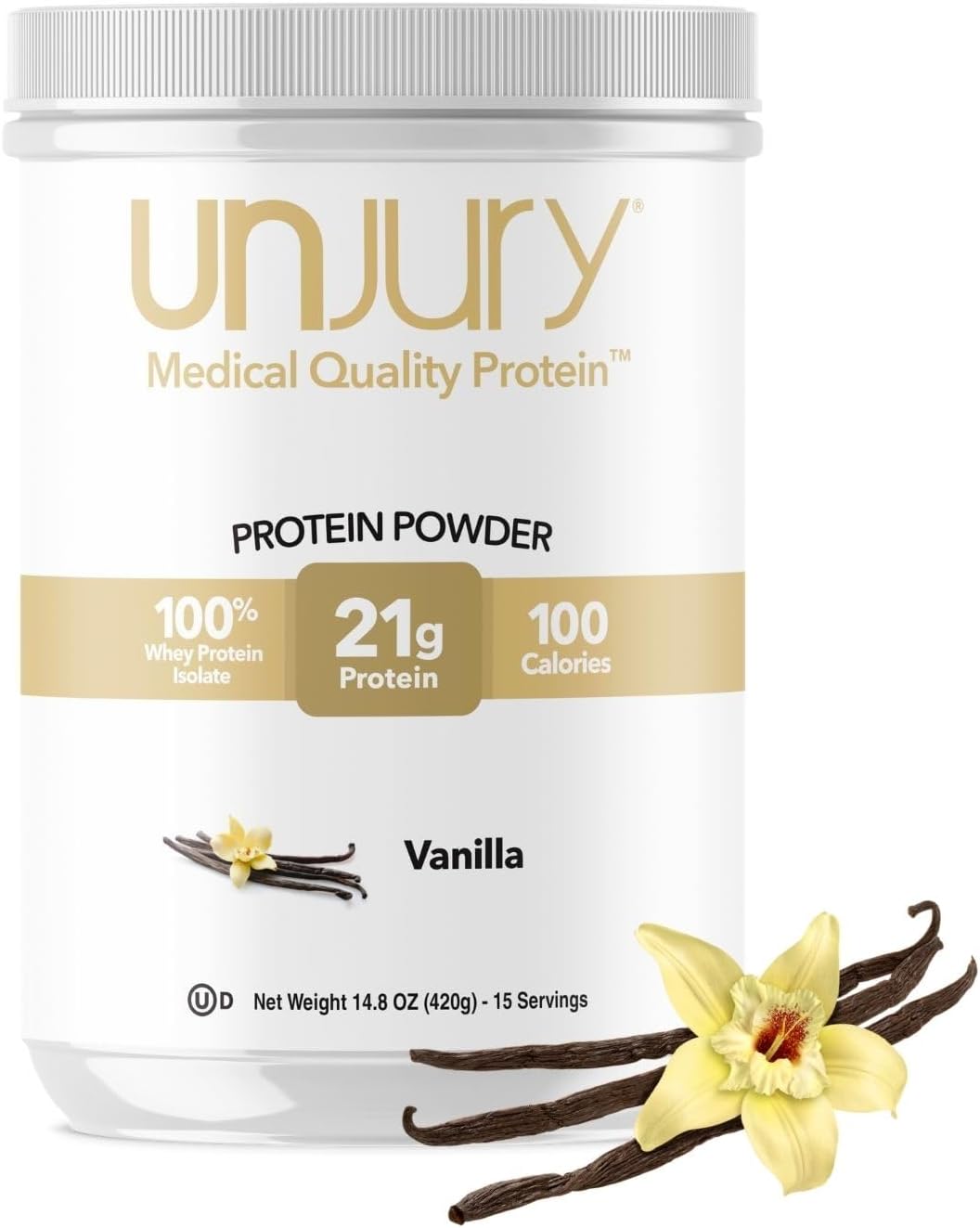 Unflavored Protein Powder | 21g 100% Whey Isolate Protein Powder | Unflavored Whey Protein Powder | Low Carb and Sugar Free Whey Protein Isolate | Gluten Free | Certified Kosher | 15 Servings