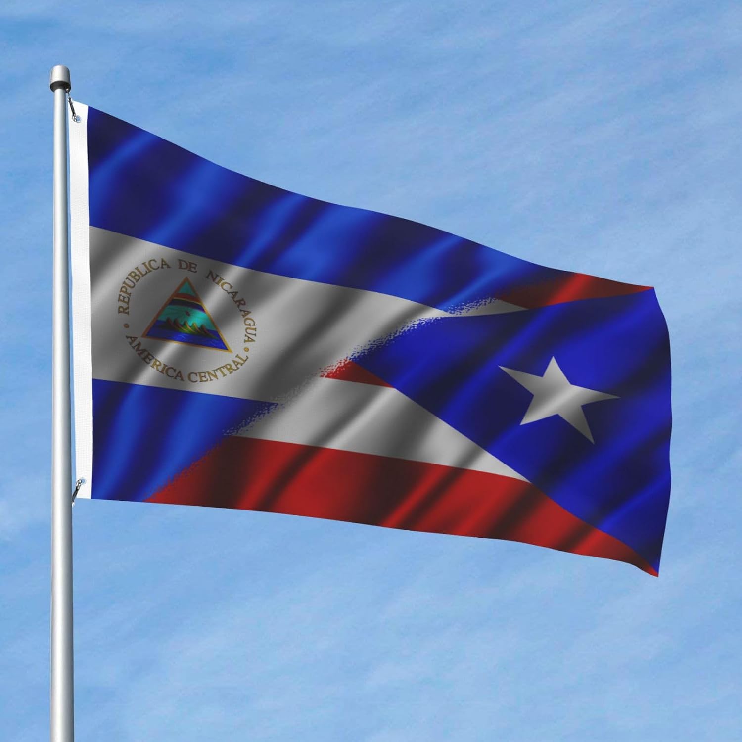 Nicaraguan Nicaragua And American Usa Flag 2x3 Ft Flags Double-Sided Printing Outdoor Indoor Decoration Country Flag 2x3 Foot Polyester Banner