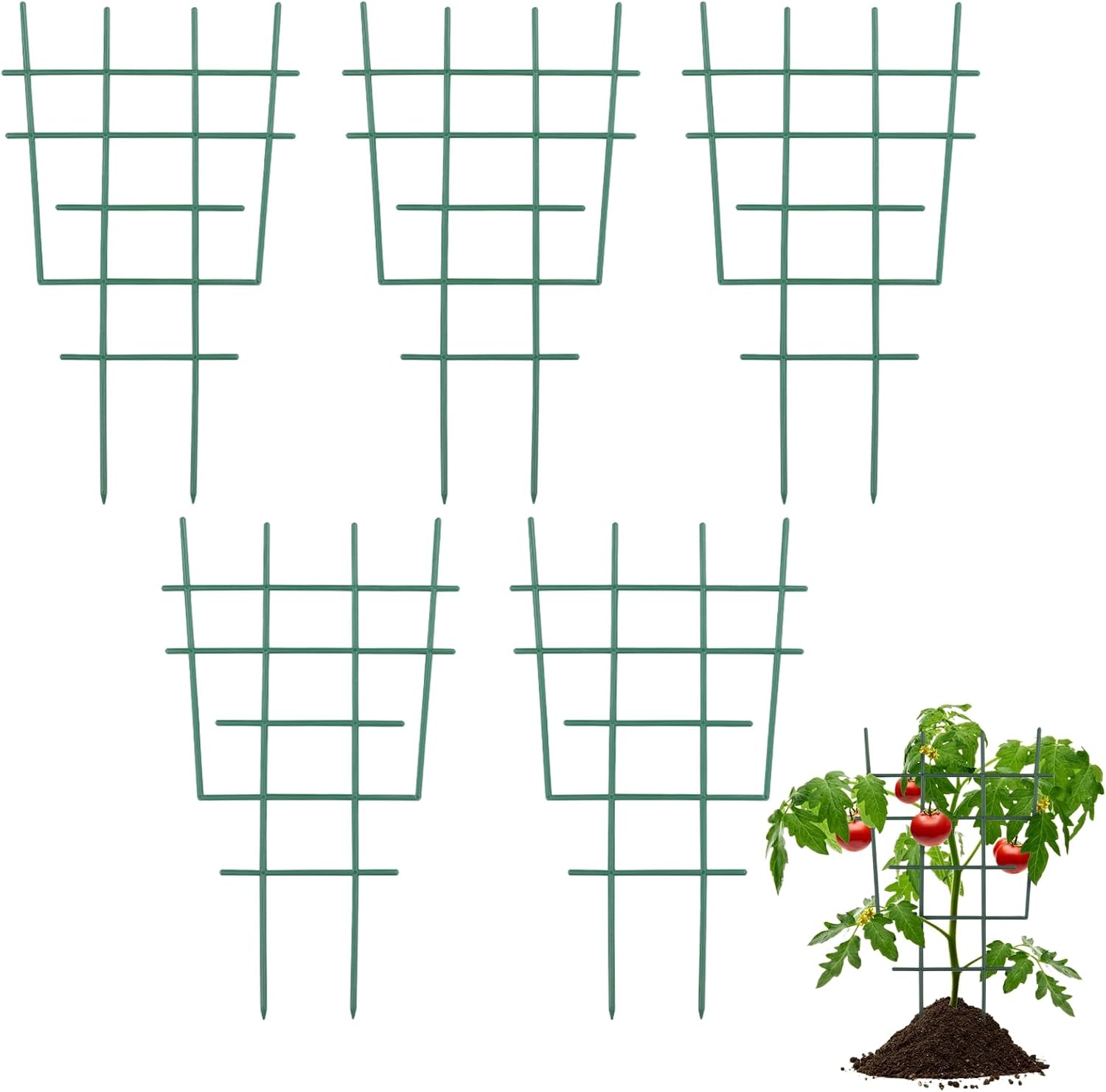DOITOOL 12 Inch Small Plant Trellis for Potted Plants, 5-Pack