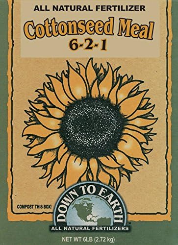 Down To Earth All Natural Fertilizers Organic Cottonseed Meal - 6-2-1, 20lb | Plant Food for Low pH, Acid Soil Loving Plants, High Nitrogen, Vegetable Gardens, Fruit Trees, Blueberries, Potatoes