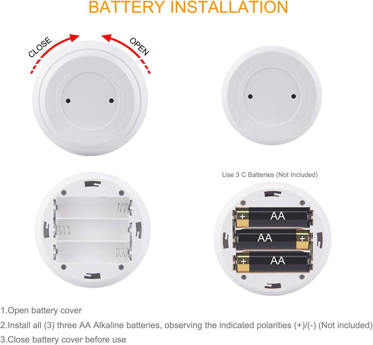 HONWELL Motion Sensor Light, Wireless Battery Powered Warm White Motion Sensor Lights, Stick Closet Lights, Safe LED Stair Lights