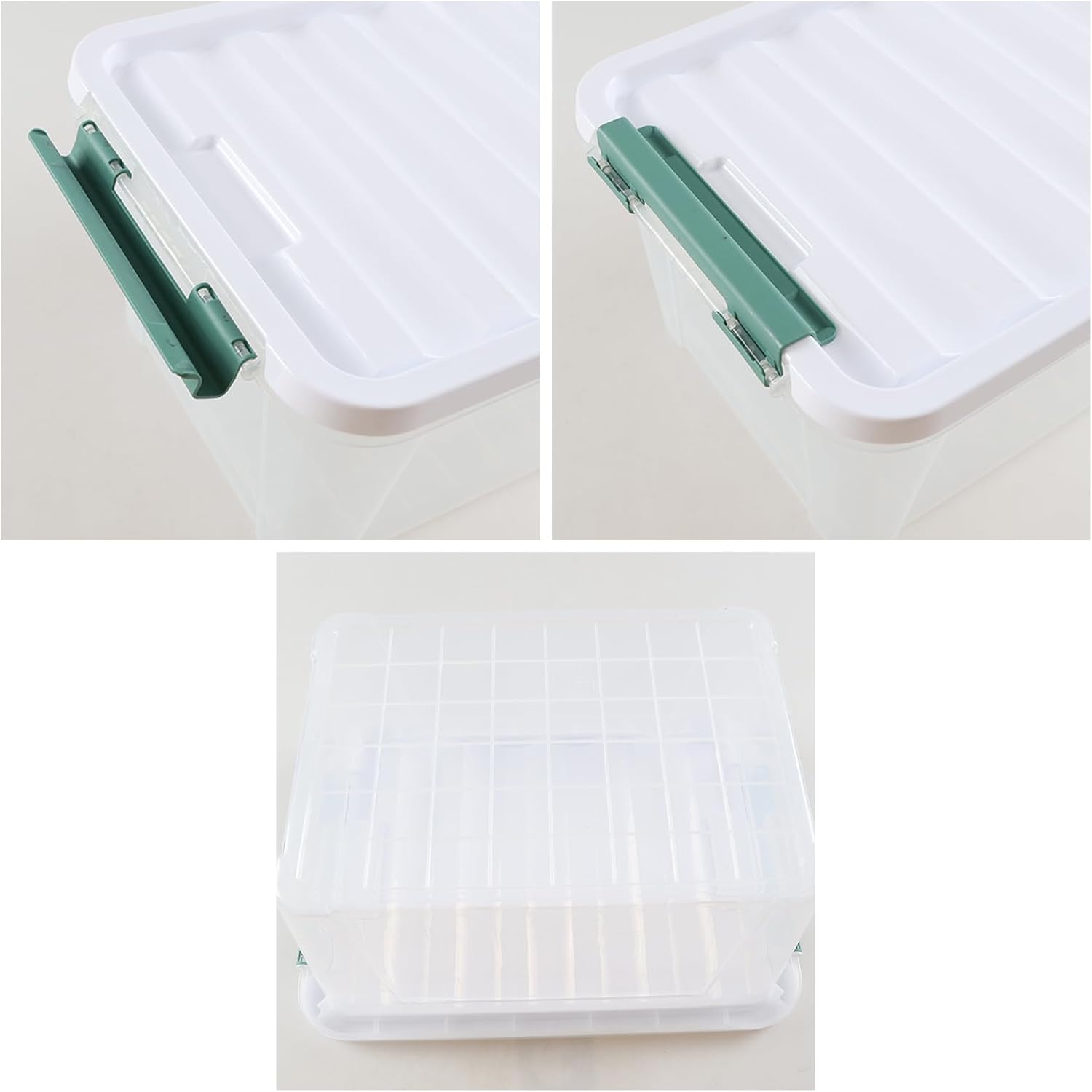 17.5 L Clear Plastic Storage Box, 4-Pack Latch Storage Bin