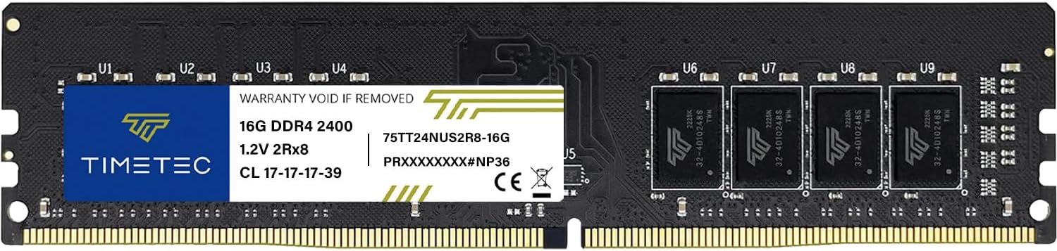 Timetec 16GB DDR4 2400MHz (PC4-2400T) PC4-19200 UDIMM Desktop RAM – 288-Pin 1.2V CL17 Non-ECC Unbuffered DIMM Memory Module Upgrade