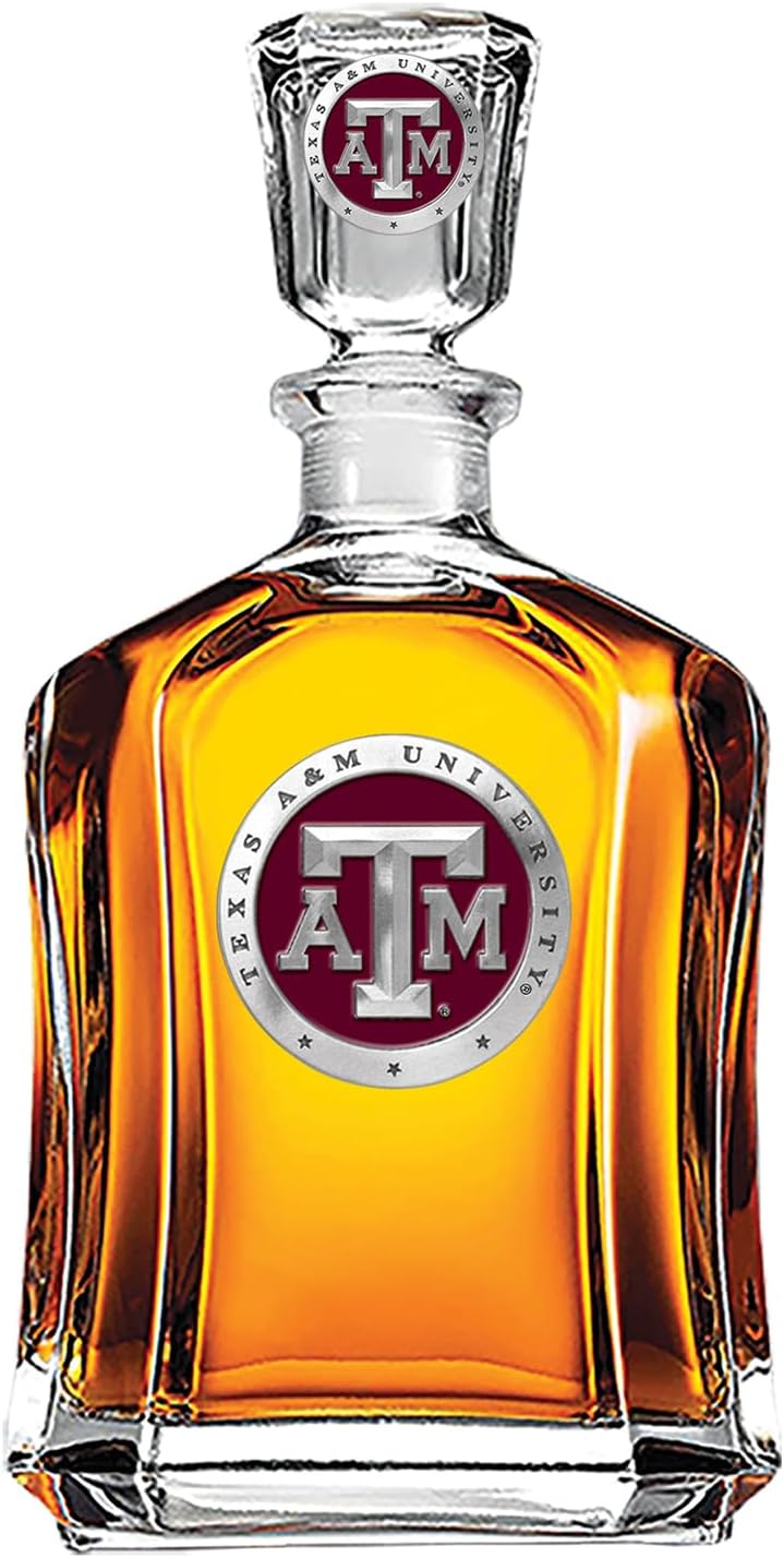 Marines Decanter – Eagle Globe & Anchor | 24 OZ Whiskey Decanter for Liquor with Airtight Stopper | Expertly Crafted Pewter Glass Clear
