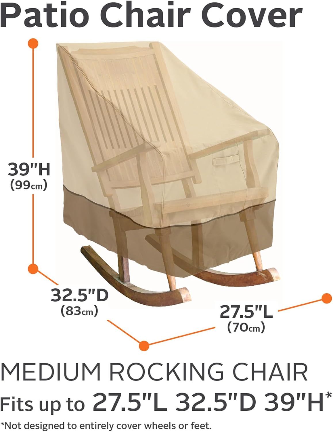 Classic Accessories Veranda Water-Resistant 32 Inch Rocking Chair Cover, Patio Furniture Covers