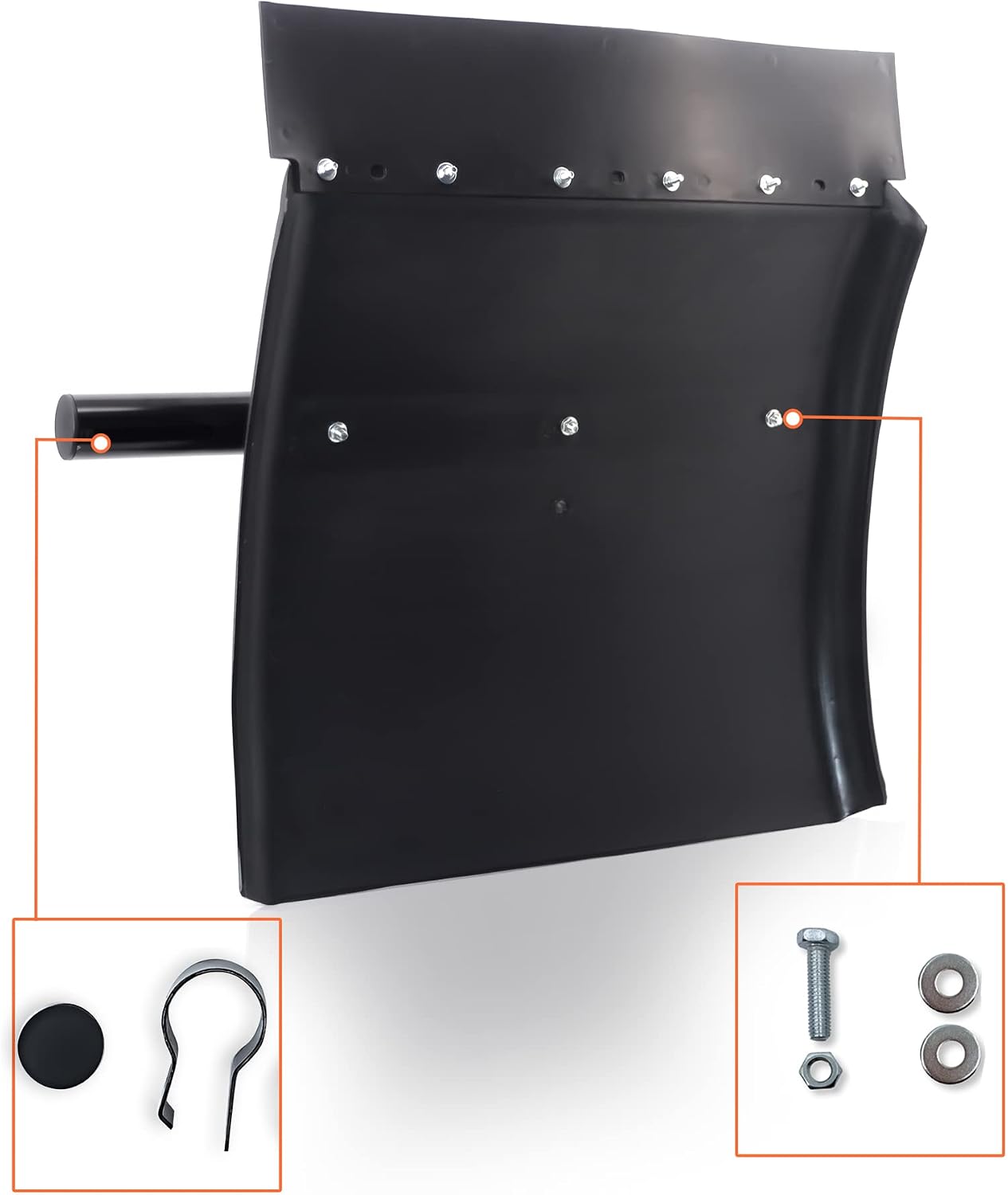 TORQUE Quarter Fenders for Semi Truck, 24" x 24" Black Poly, Tube Bracket and Mounting Hardware Included, Right Left, Quarter Fender Kit Set (TRQF311)
