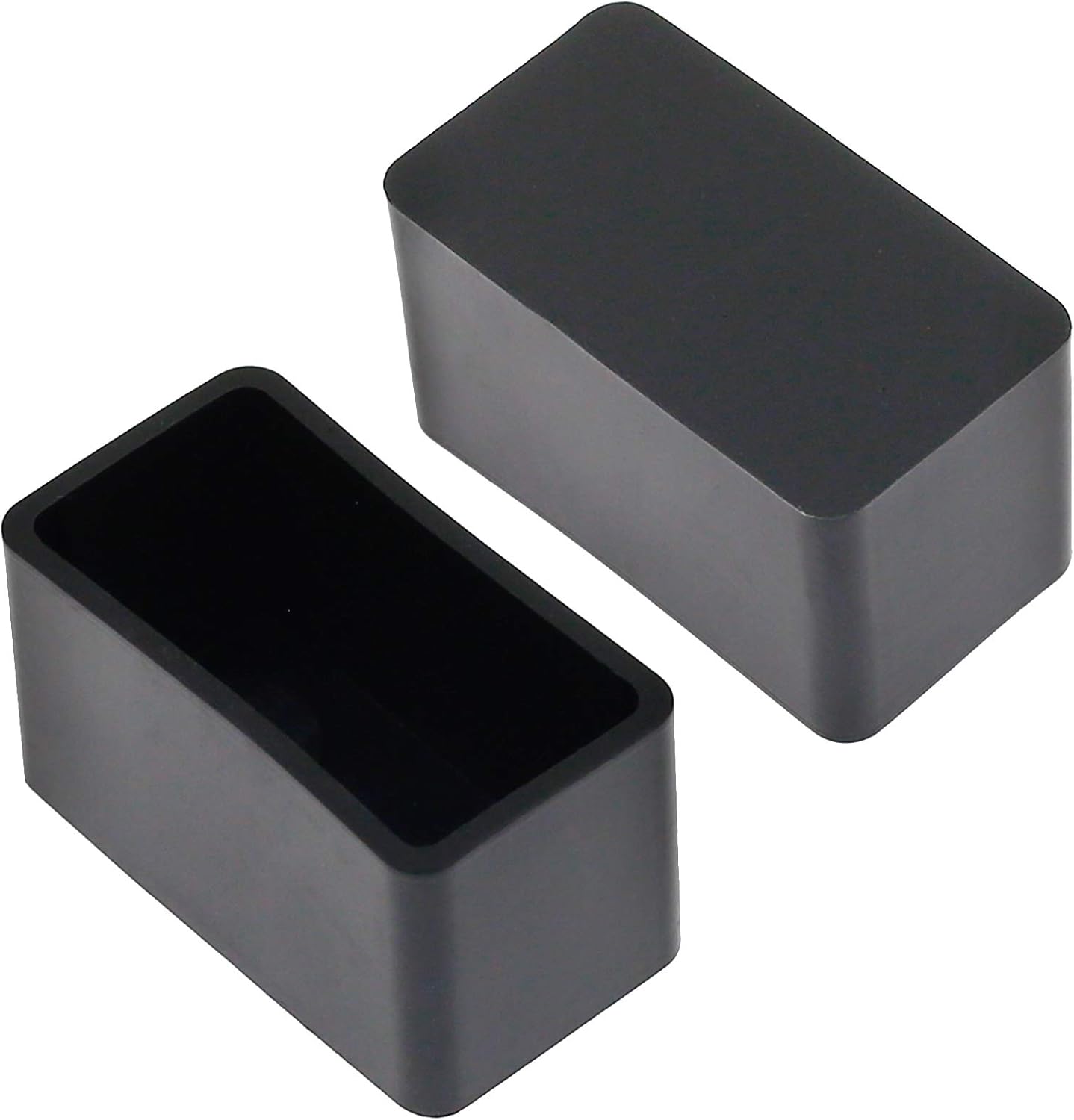 Bonsicoky 20Pcs Rectangle Rubber Furniture Leg Caps (3/4" x 1-1/2"), Vinyl Flexible Chair Leg Floor Protectors for Patio Indoor Chair Table Bed